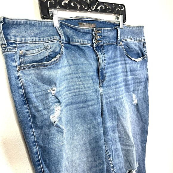Torrid Premium Blue Denim Crop Cuffed Jegging Jeans Size 26R - Picture 3 of 16